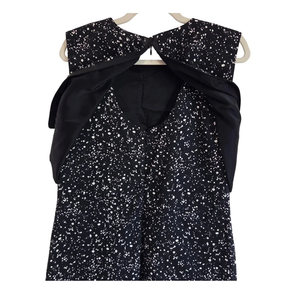 Kate Spade‎ Black White Speckled Print Sheath Dress Back Zip Women Size 10